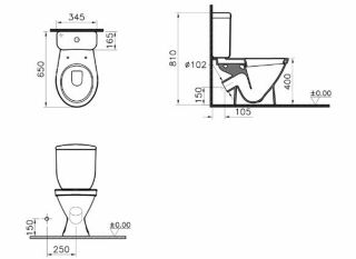 Напольный унитаз Norm Blanc 9837B099-7202 крышка дюропласт с микролифтом